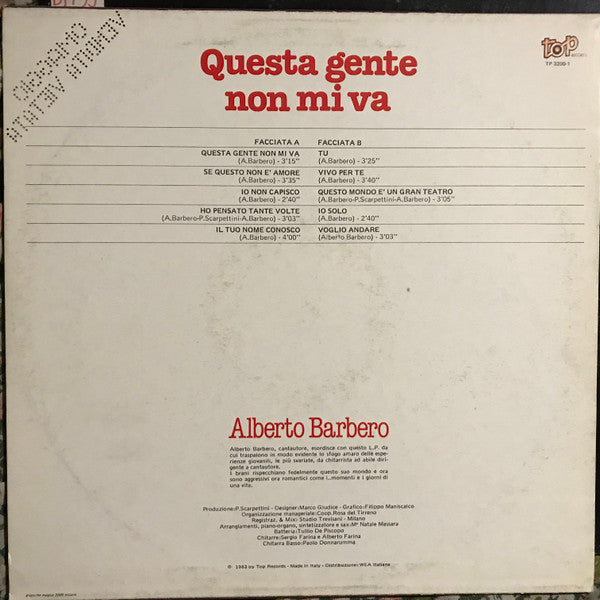 Alberto Barbero : Questa Gente Non Mi Va (LP, Album)