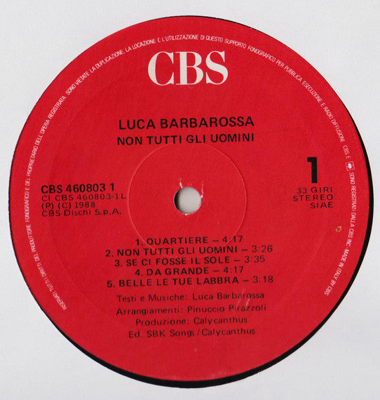 Luca Barbarossa : Non Tutti Gli Uomini (LP, Album)