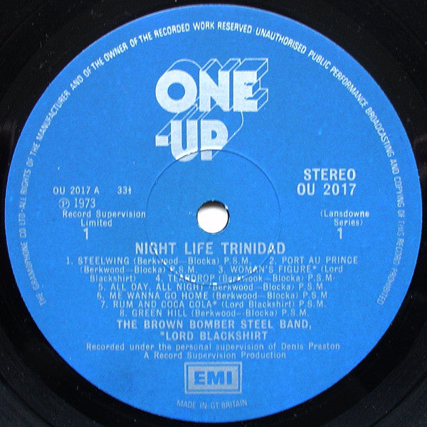 The Brown Bomber Steel Band And Lord Blackshirt : Night Life Trinidad (LP, Album)
