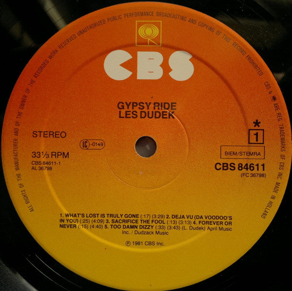 Les Dudek : Gypsy Ride (LP, Album)