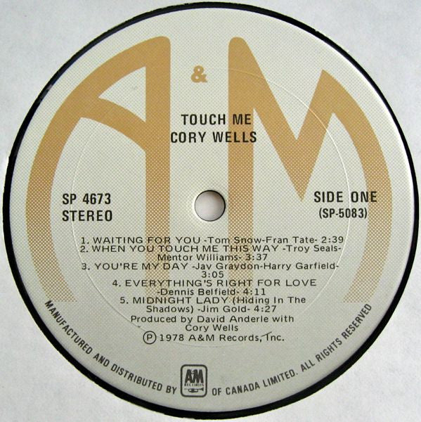 Cory Wells (2) : Touch Me (LP, Album)
