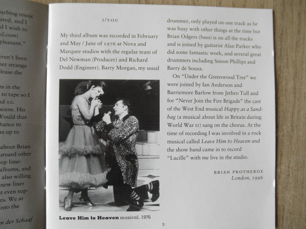 Brian Protheroe : I/You (CD, Album, RM)