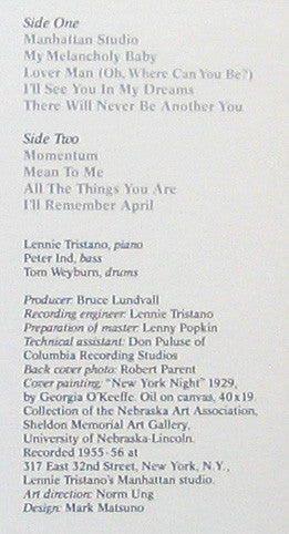 Lennie Tristano : New York Improvisations (LP, Album)
