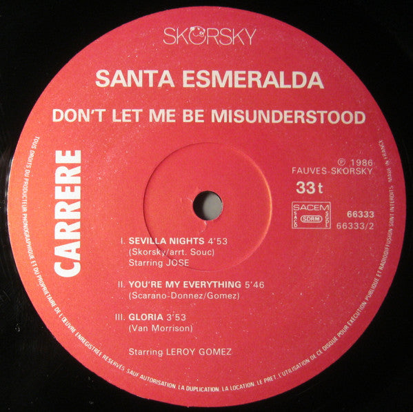 Santa Esmeralda : Don't Let Me Be Misunderstood (LP, Album, RE)