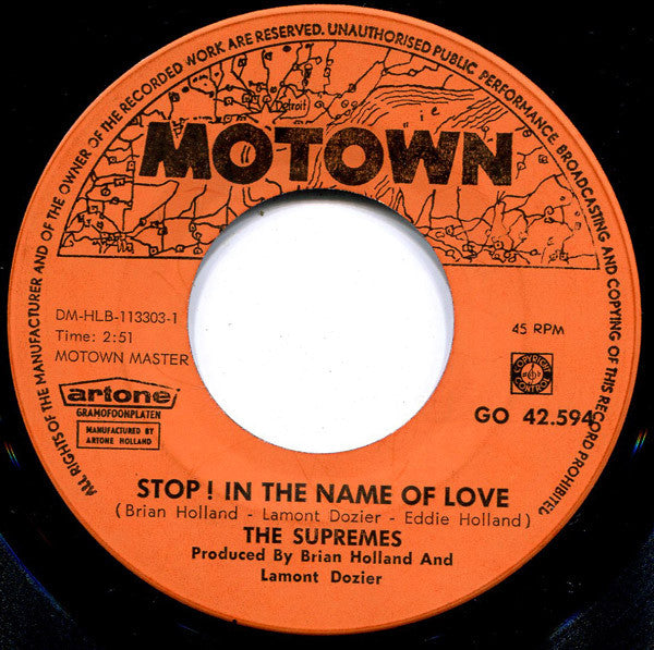 The Supremes : Stop! In The Name Of Love / I'm In Love Again (7", Single)