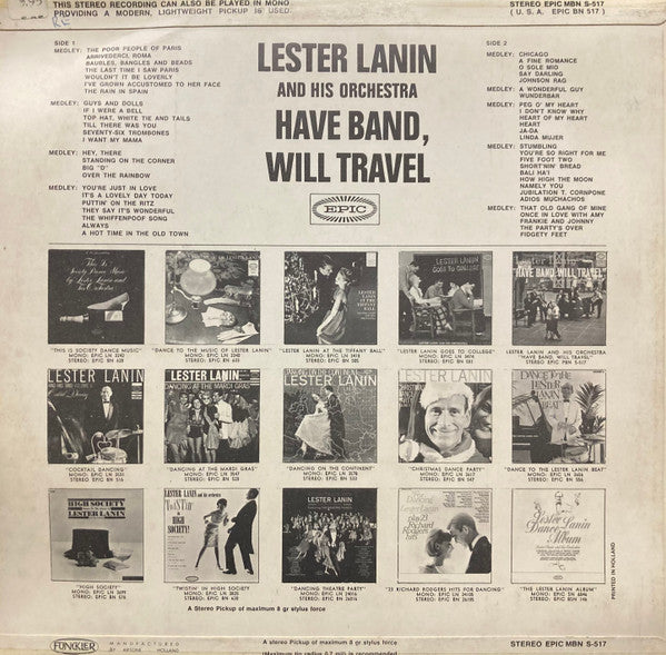 Lester Lanin And His Orchestra : Have Band, Will Travel (LP)