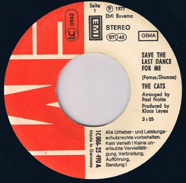 The Cats : Save The Last Dance For Me (7", Single)