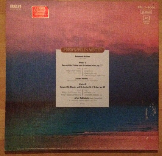 Johannes Brahms / Arthur Rubinstein, Jascha Heifetz : Konzerte (2xLP, Comp)