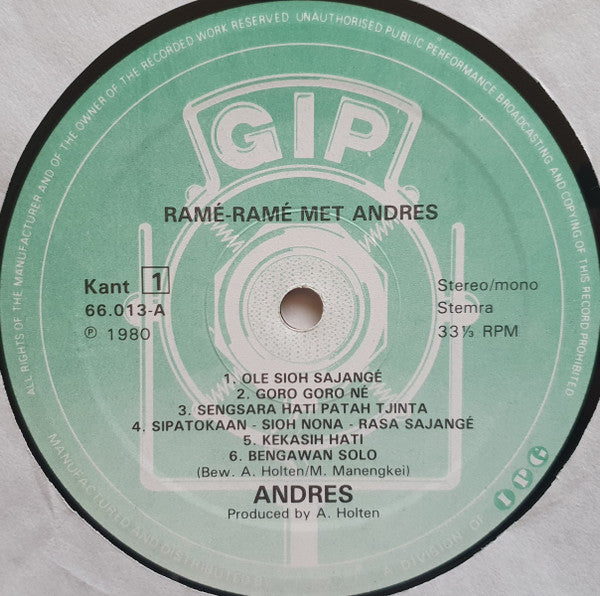 Andres : Ramé Ramé Met Andres (LP, Album)