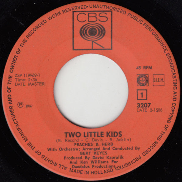 Peaches & Herb : Two Little Kids (7", Single)