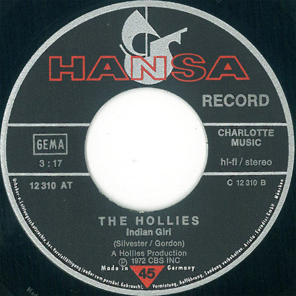 The Hollies : Magic Woman Touch / Indian Girl (7", Single)