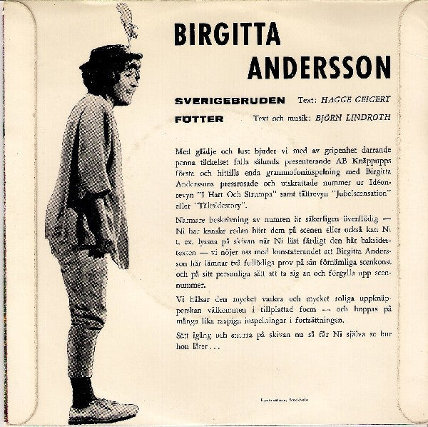 Birgitta Andersson : Sverigebruden (7", EP)