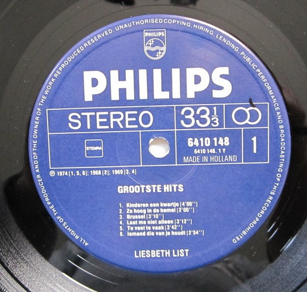Liesbeth List : Grootste Hits (LP, Comp)