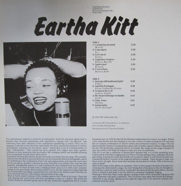 Eartha Kitt : Eartha Kitt (LP, Album, RE, RP)