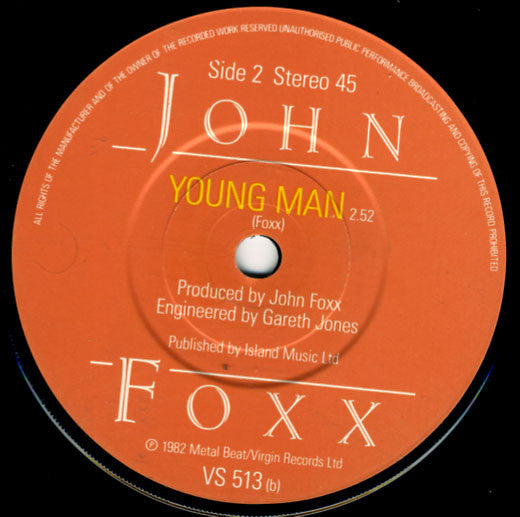 John Foxx : Endlessly (7", Single)
