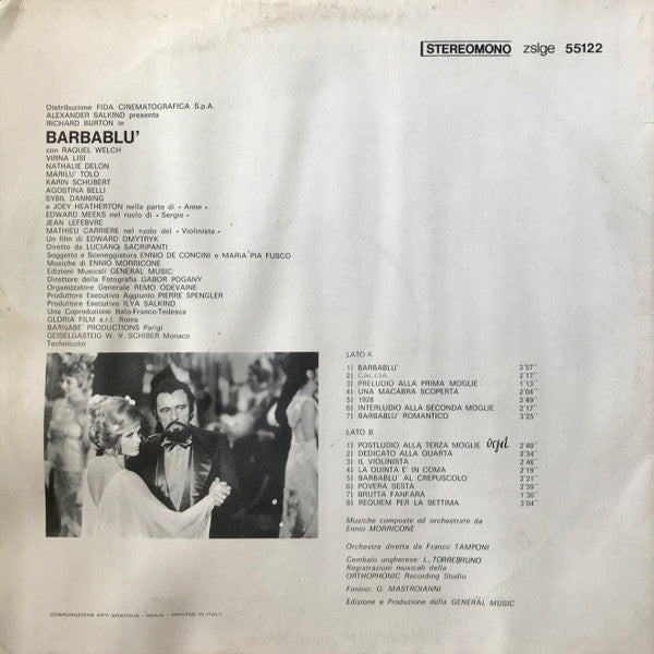 Ennio Morricone : Barbablu' (Colonna Sonora Originale) (LP, Album)