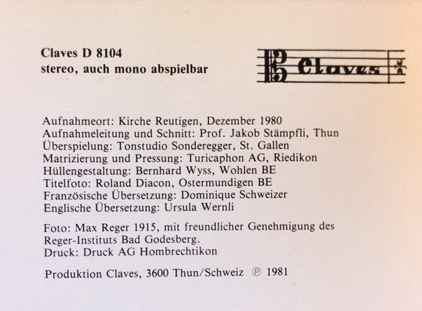 Max Reger : Flötenserenaden (LP, Album)