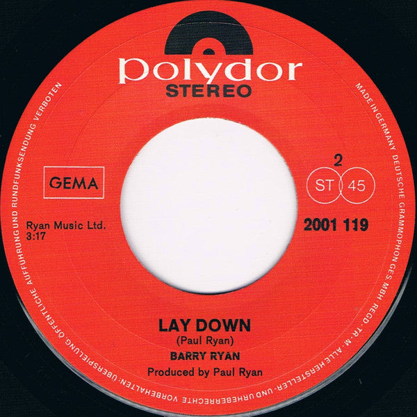 Barry Ryan : We Did It Together (7")