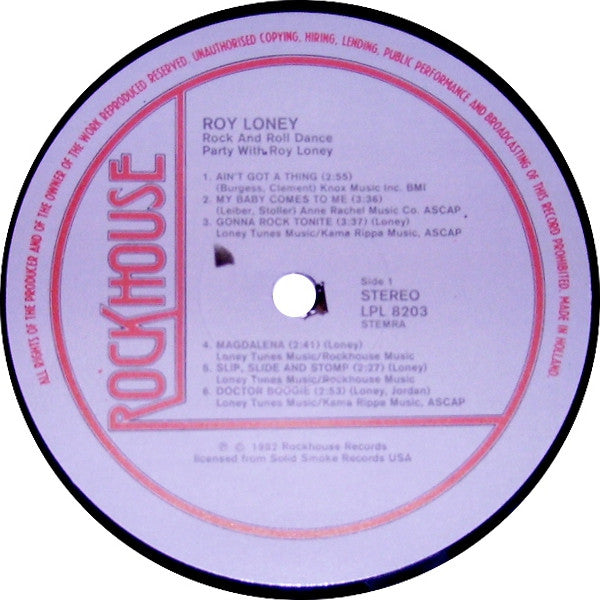 Roy Loney : Rock And Roll Dance Party With... Roy Loney (LP, Album)