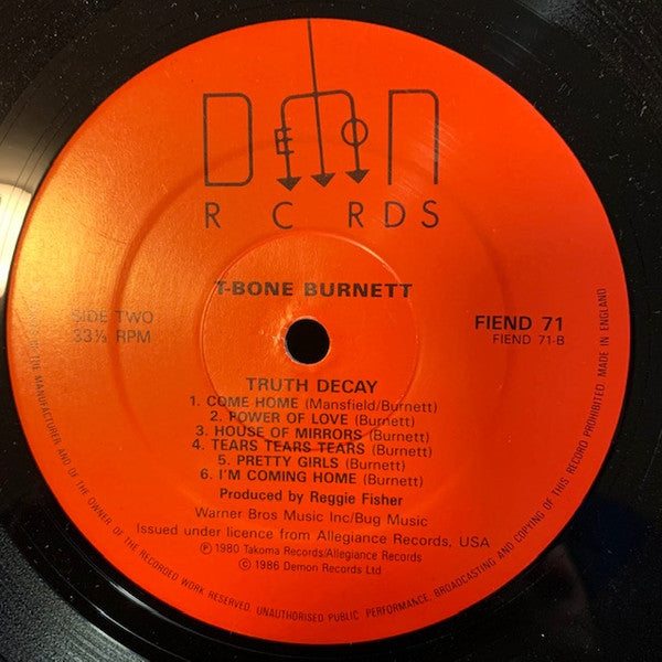 T-Bone Burnett : Truth Decay (LP, Album, RE)
