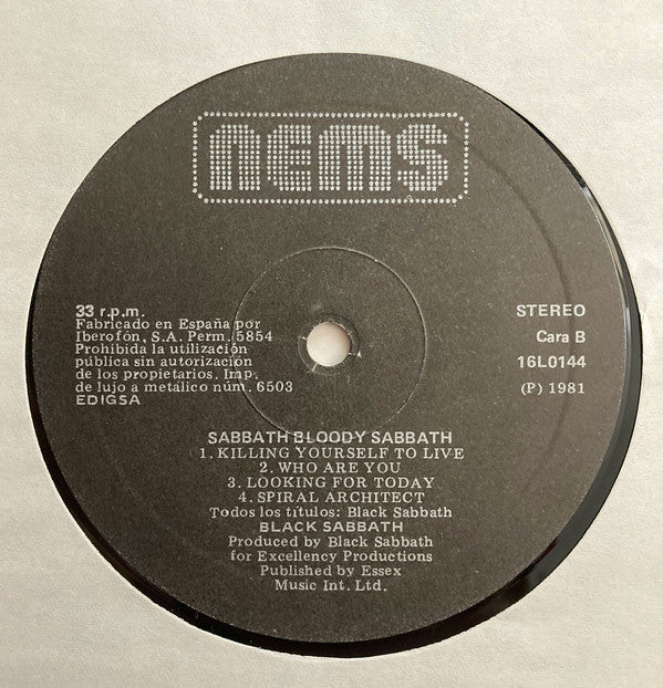 Black Sabbath : Sabbath Bloody Sabbath (LP, Album, RE)