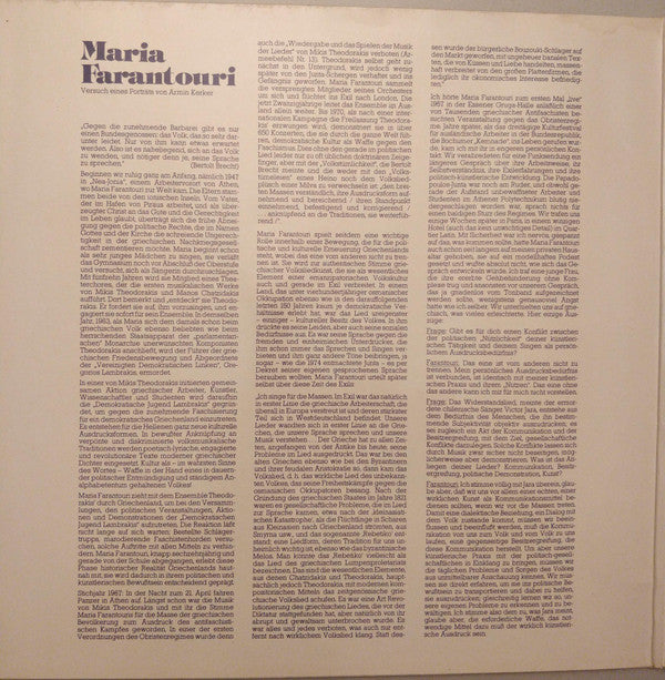 Maria Farantouri* : Live (LP, Album)