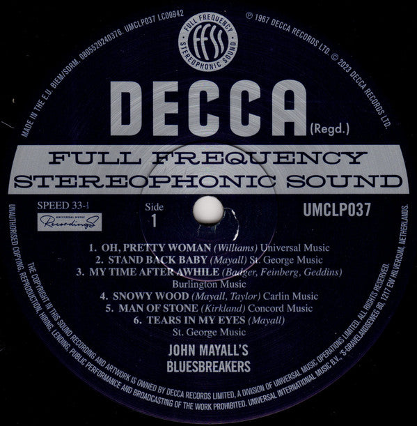 John Mayall & The Bluesbreakers : Crusade (LP, Album, RE)