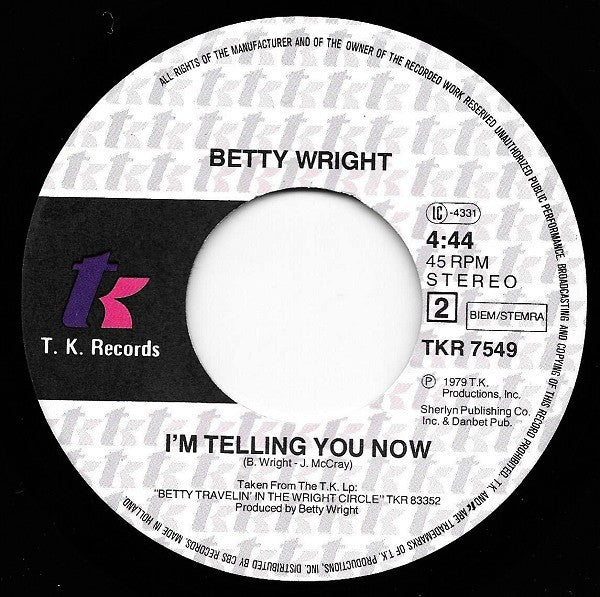 Betty Wright : Listen To The Music (Dance) (7", Single)