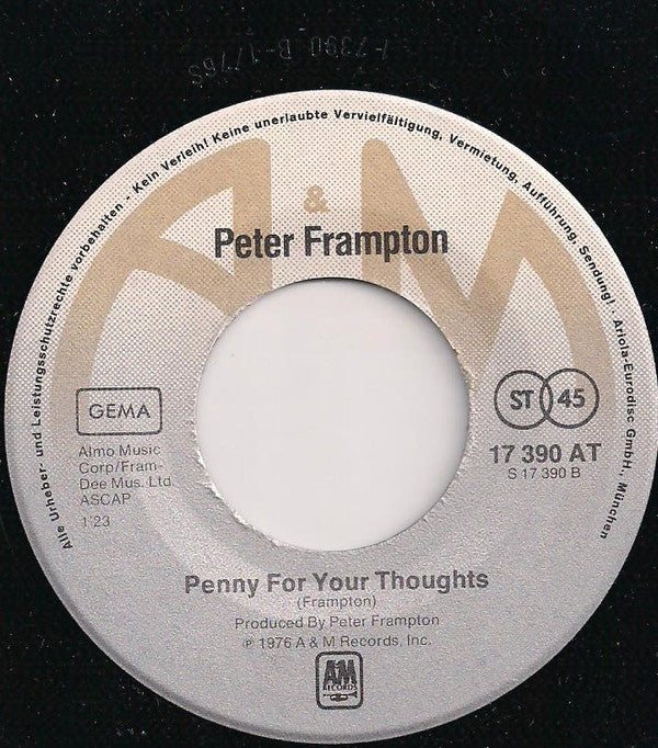 Peter Frampton : Do You Feel Like We Do (7", Single)