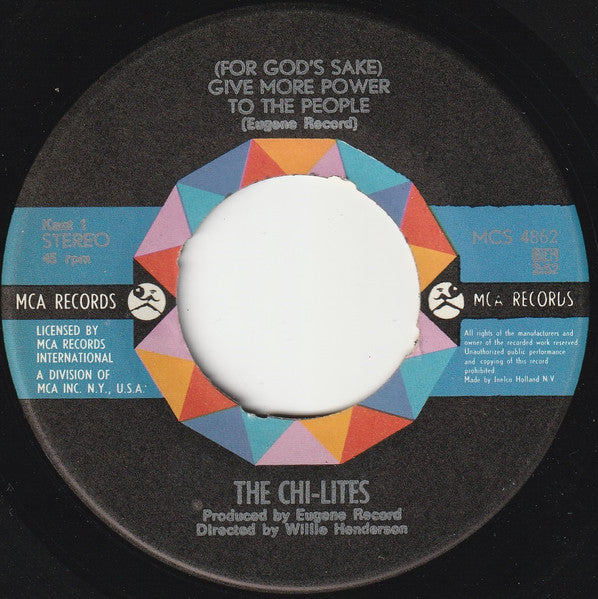 The Chi-Lites : (For God's Sake) Give More Power To The People (7", Single)