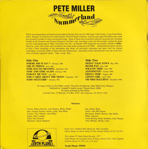 Pete Miller* : Summerland (LP, Ltd, RM)