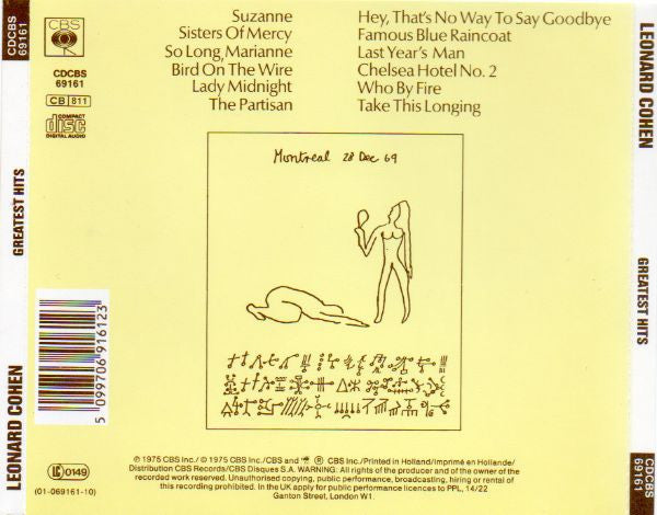 Leonard Cohen : Greatest Hits (CD, Comp, RE)