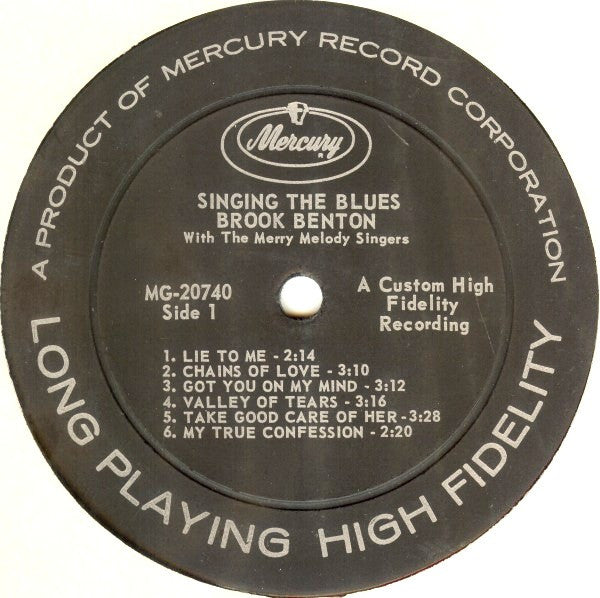 Brook Benton : Lie To Me - Brook Benton Singing The Blues (LP, Album, Mono)