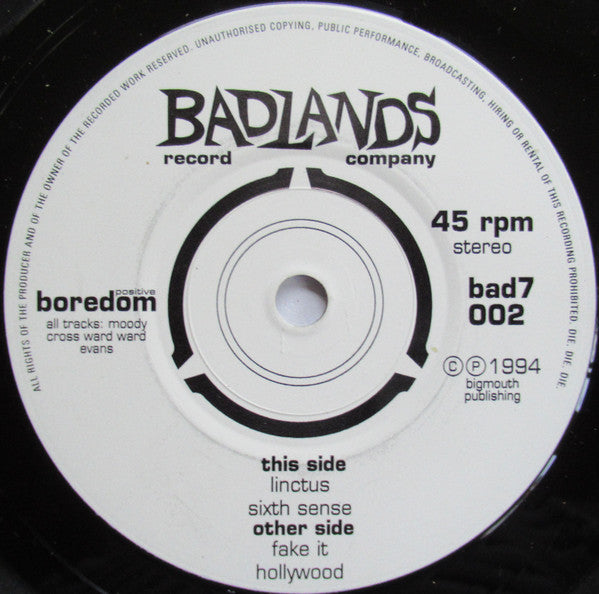 Positive Boredom : Linctus (7", EP)