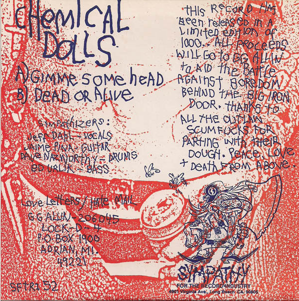 Chemical Dolls : Sympathy For GG (7", Single, Ltd, Blu)