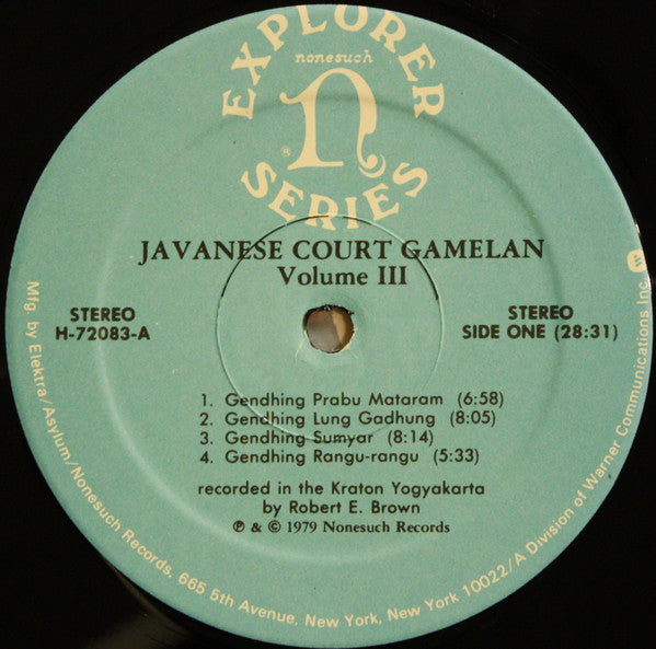 Gamelan Kraton Yogyakarta : Javanese Court Gamelan Volume III (LP, Album)