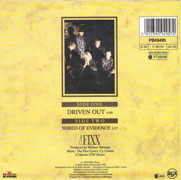 The Fixx : Driven Out (7", Single)