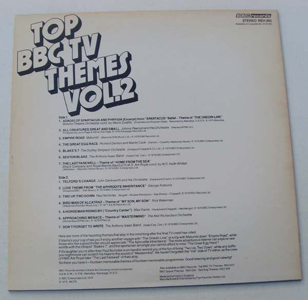Various : Top BBC TV Themes Vol. 2 (LP, Comp)