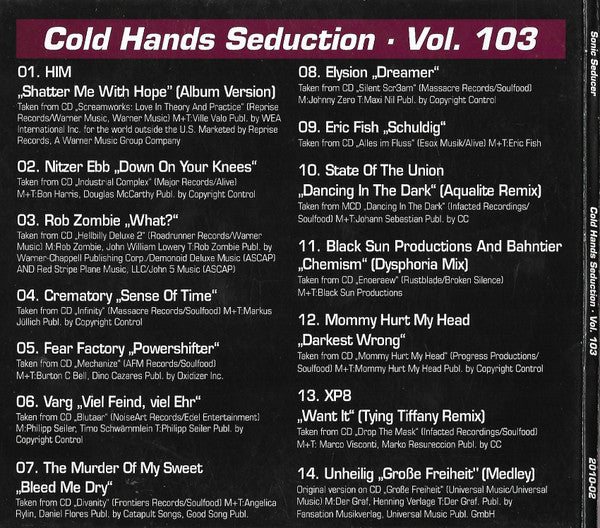 Various : Sonic Seducer Cold Hands Seduction · Vol. 103 (CD, Comp)