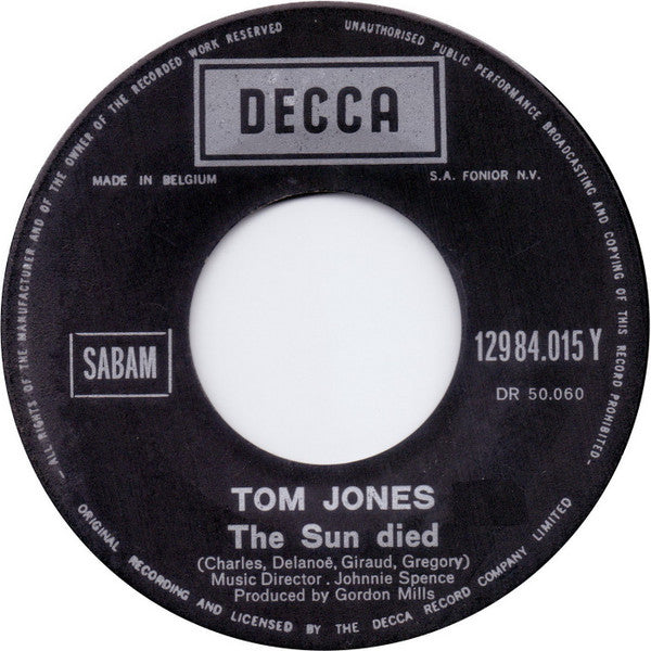 Tom Jones : Till (7", Single, Bla)