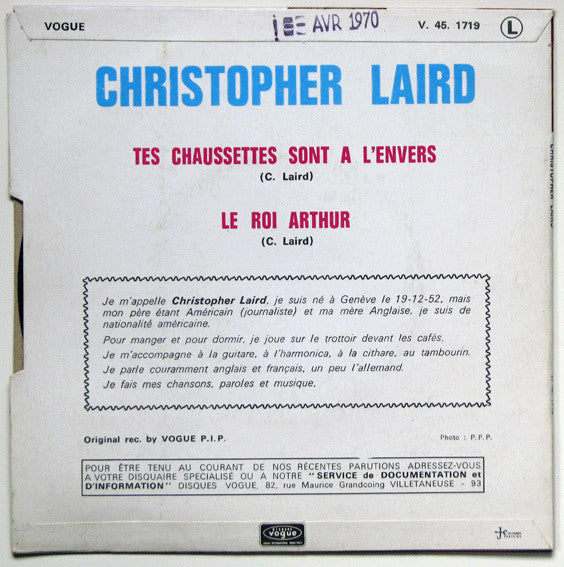 Christopher Laird : Tes Chaussettes Sont À L'envers / Le Roi Arthur (7", Single)