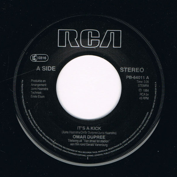 Omar Dupree : It's A Kick (7", Single)