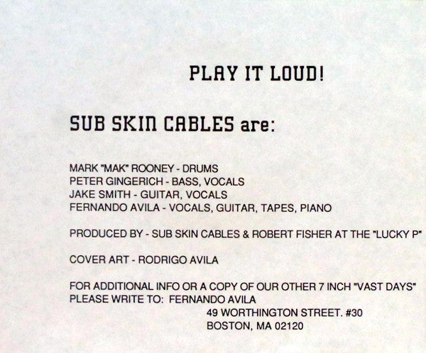 Sub Skin Cables : Closer To Myself (7")