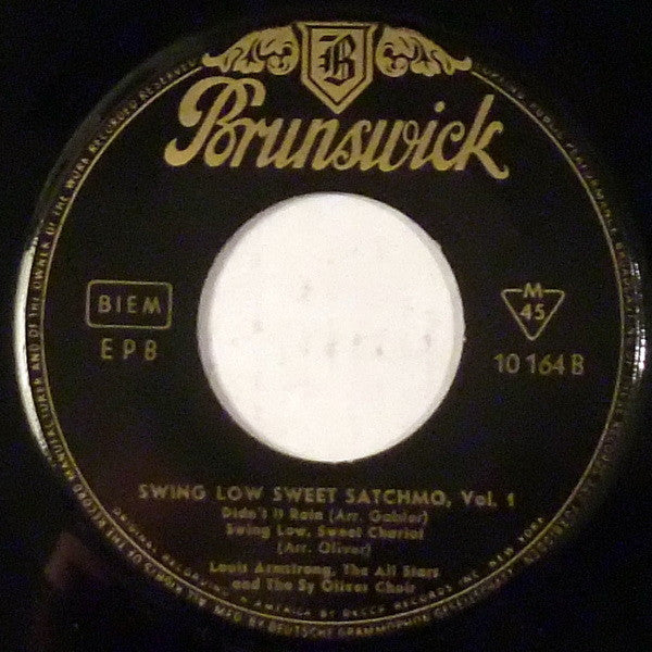 Louis Armstrong And His All-Stars And The Sy Oliver Choir : Swing Low Sweet Satchmo, Vol. 1 (7", EP, Mono)