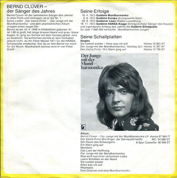 Bernd Clüver : Das Tor Zum Garten Der Träume (7", Single, Tel)