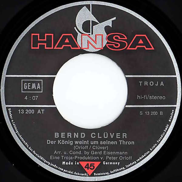 Bernd Clüver : Das Tor Zum Garten Der Träume (7", Single, Tel)