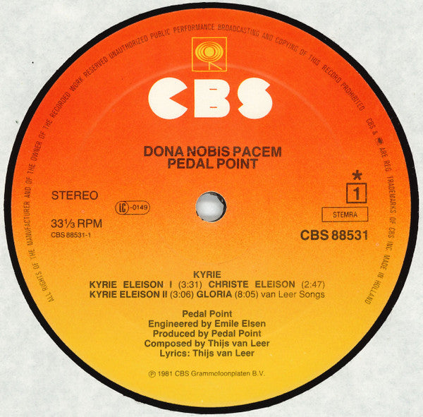 Pedal Point : Dona Nobis Pacem (2xLP, Album, Gat)