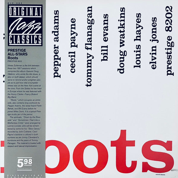 The Prestige All Stars : Roots (LP, Album, RE)