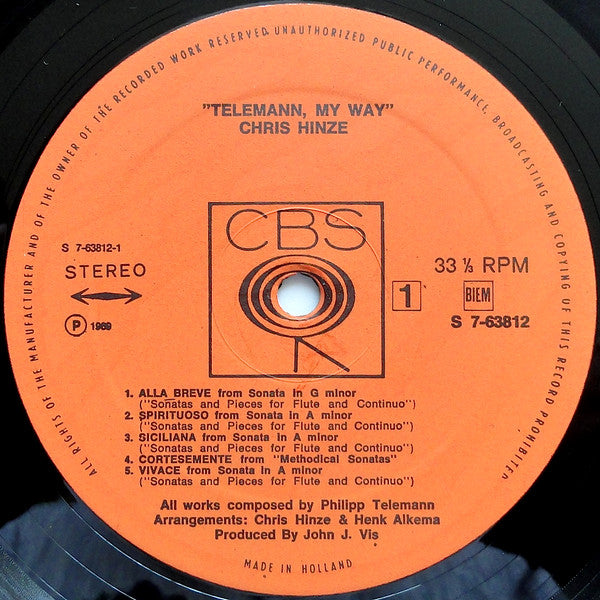 Chris Hinze : Telemann - My Way (LP, Album)