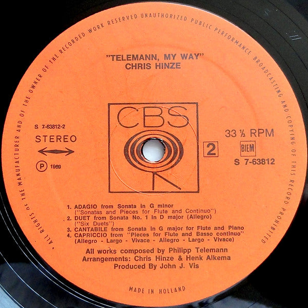 Chris Hinze : Telemann - My Way (LP, Album)